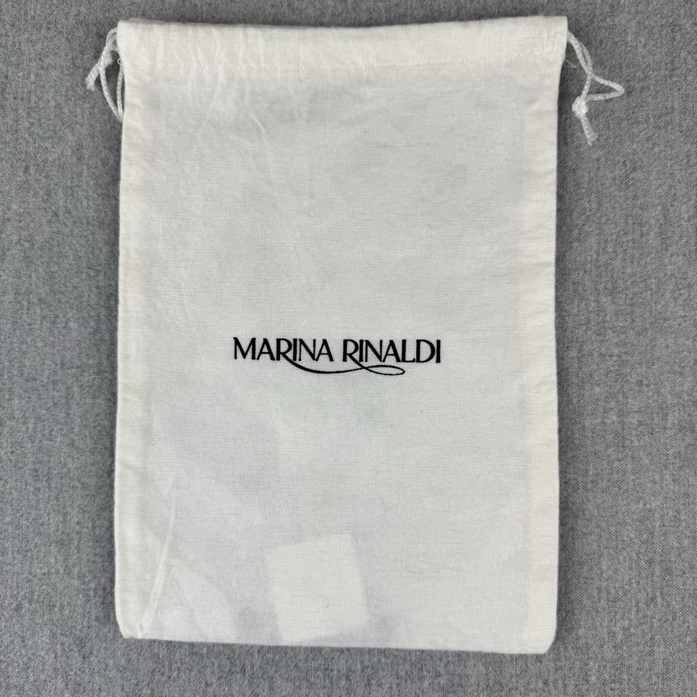 Vintage Marina Rinaldi White Drawstring Dust Bag Italy Designer Accessory Pouch